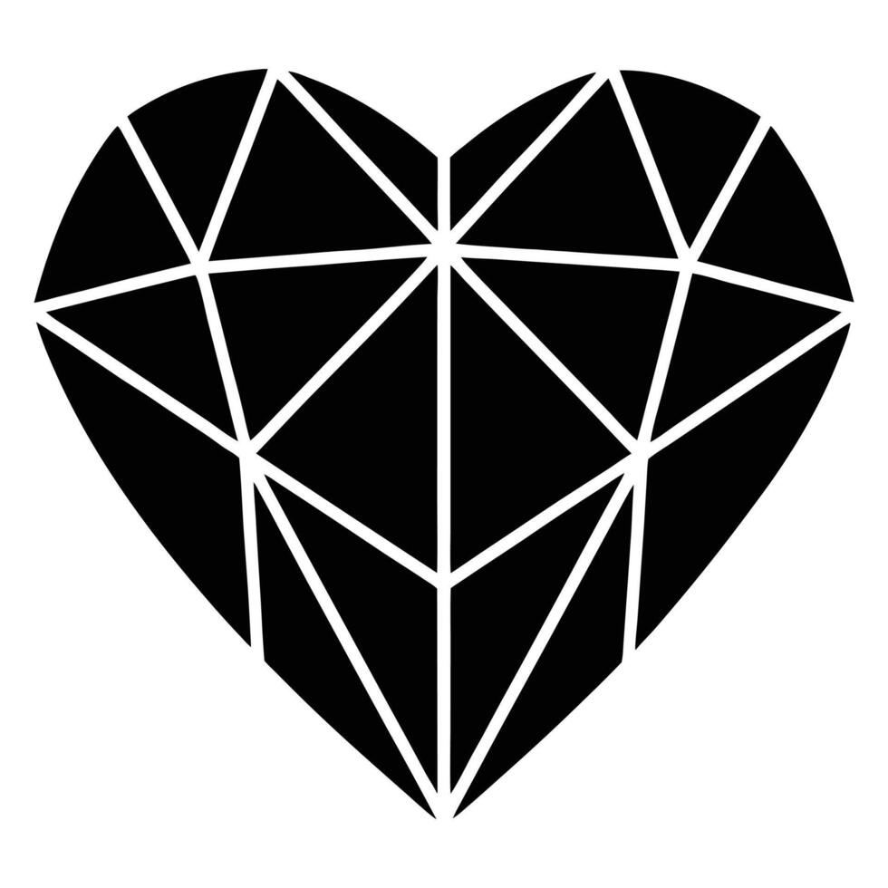 Geometric Heart Outline vector