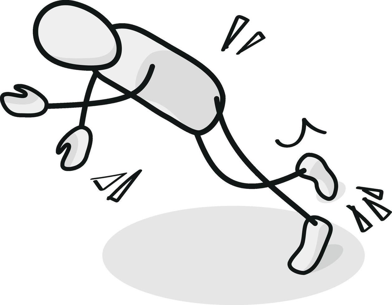 Falling down Isometric stickman figure dynamic gestures vector