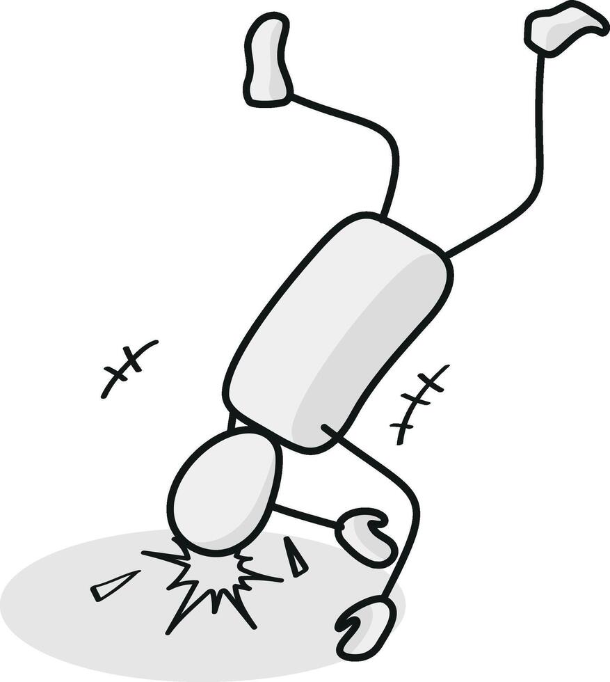 falling and hurting, accident Isometric stickman figure dynamic gestures vector
