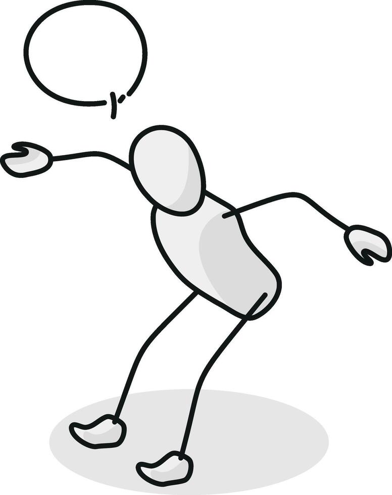 Sudden jump stop, Isometric stickman figure dynamic gestures vector