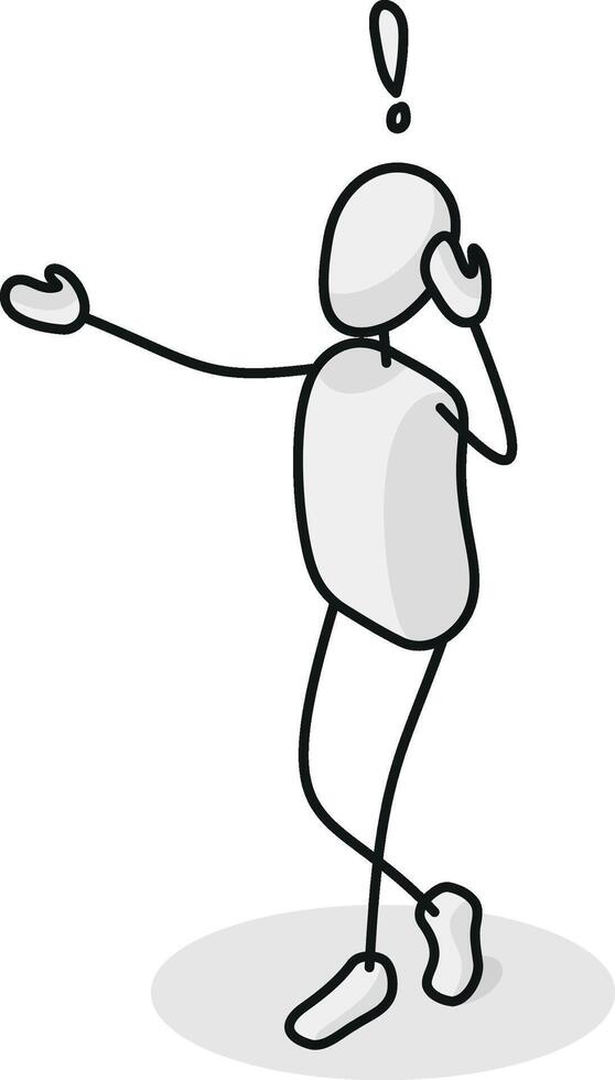 walking and talking Isometric stickman figure dynamic gestures vector