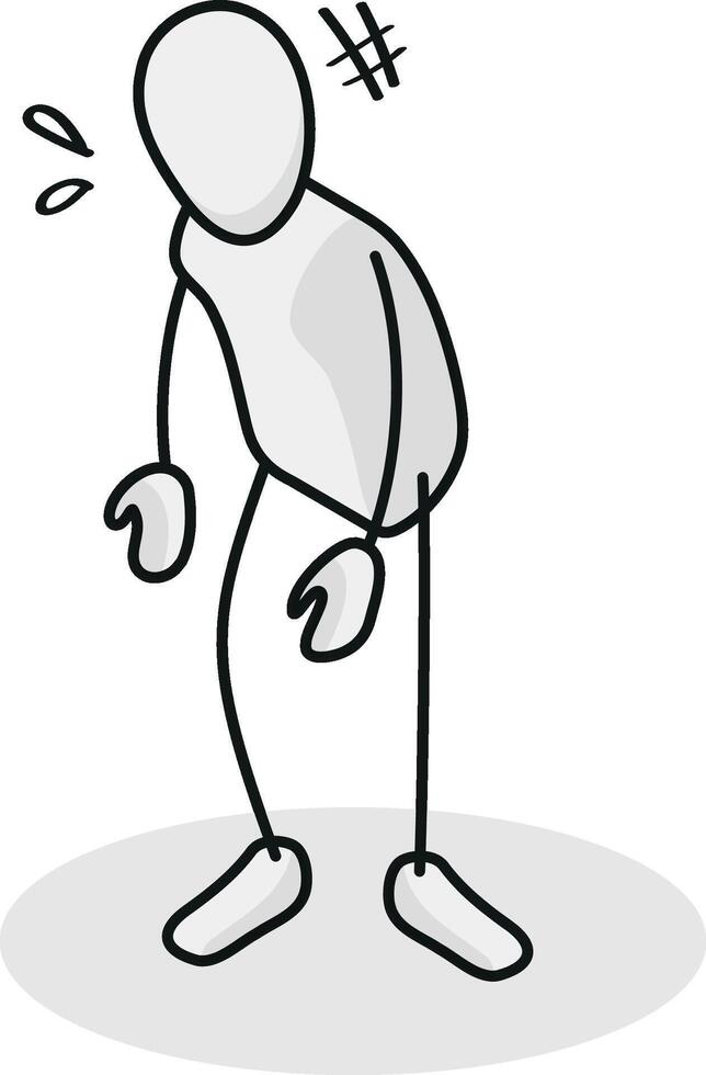 feeling sad Isometric stickman figure dynamic gestures vector