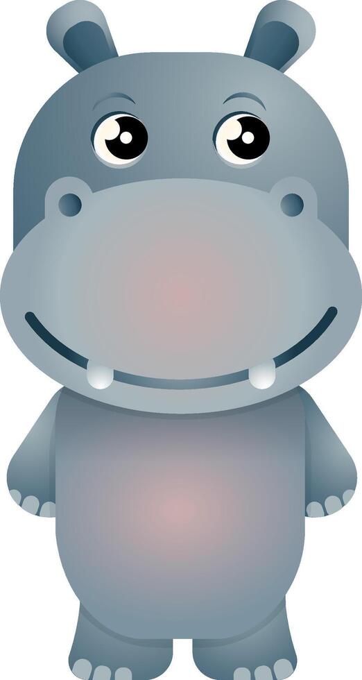 Cute Happy Hippo vector
