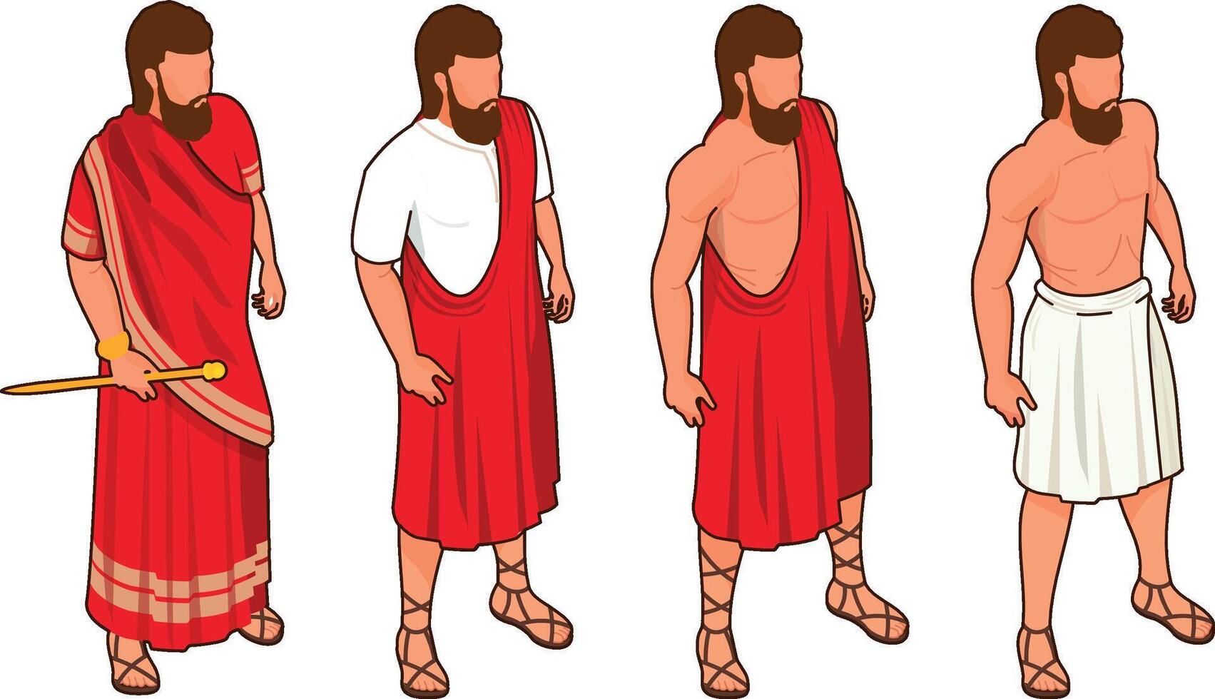 Isometric character Ancient Rome, Roman man in tradition dress vector