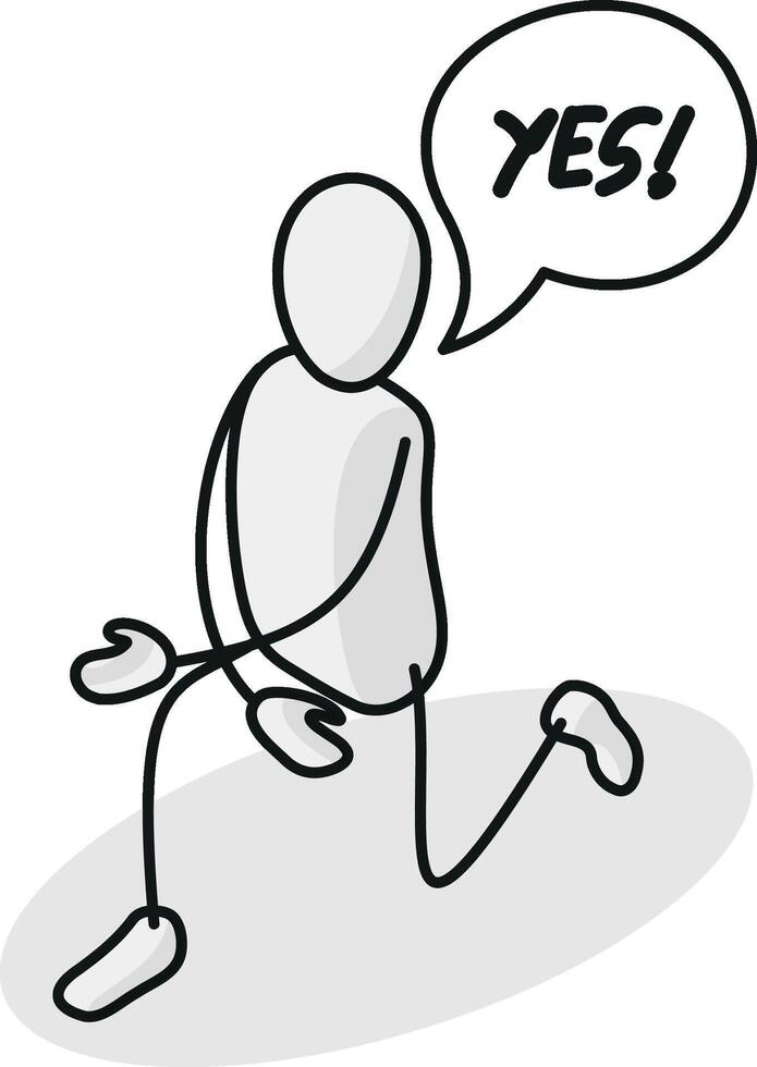 Proposing Isometric stickman figure dynamic gestures vector