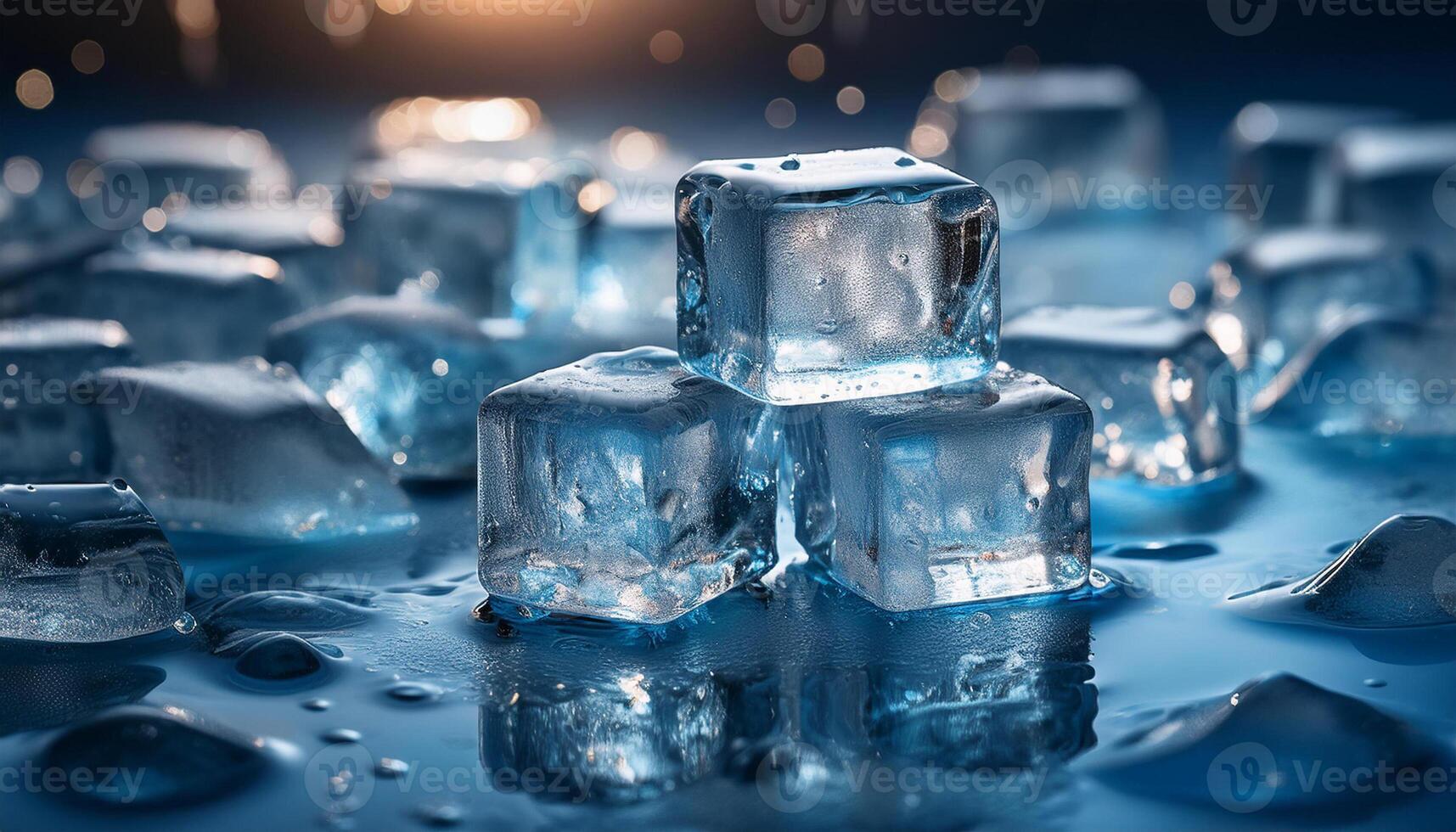 Melting ice cubes, photo