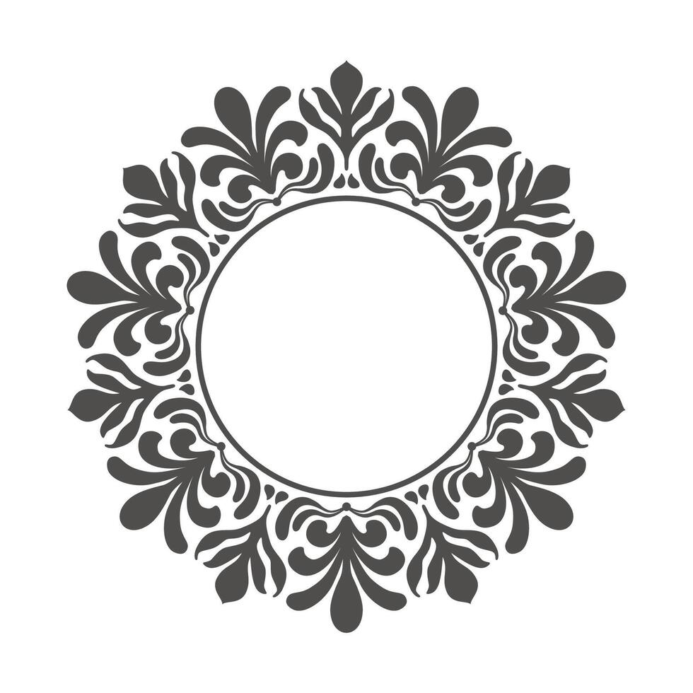 Classic decorative floral circle frame vector