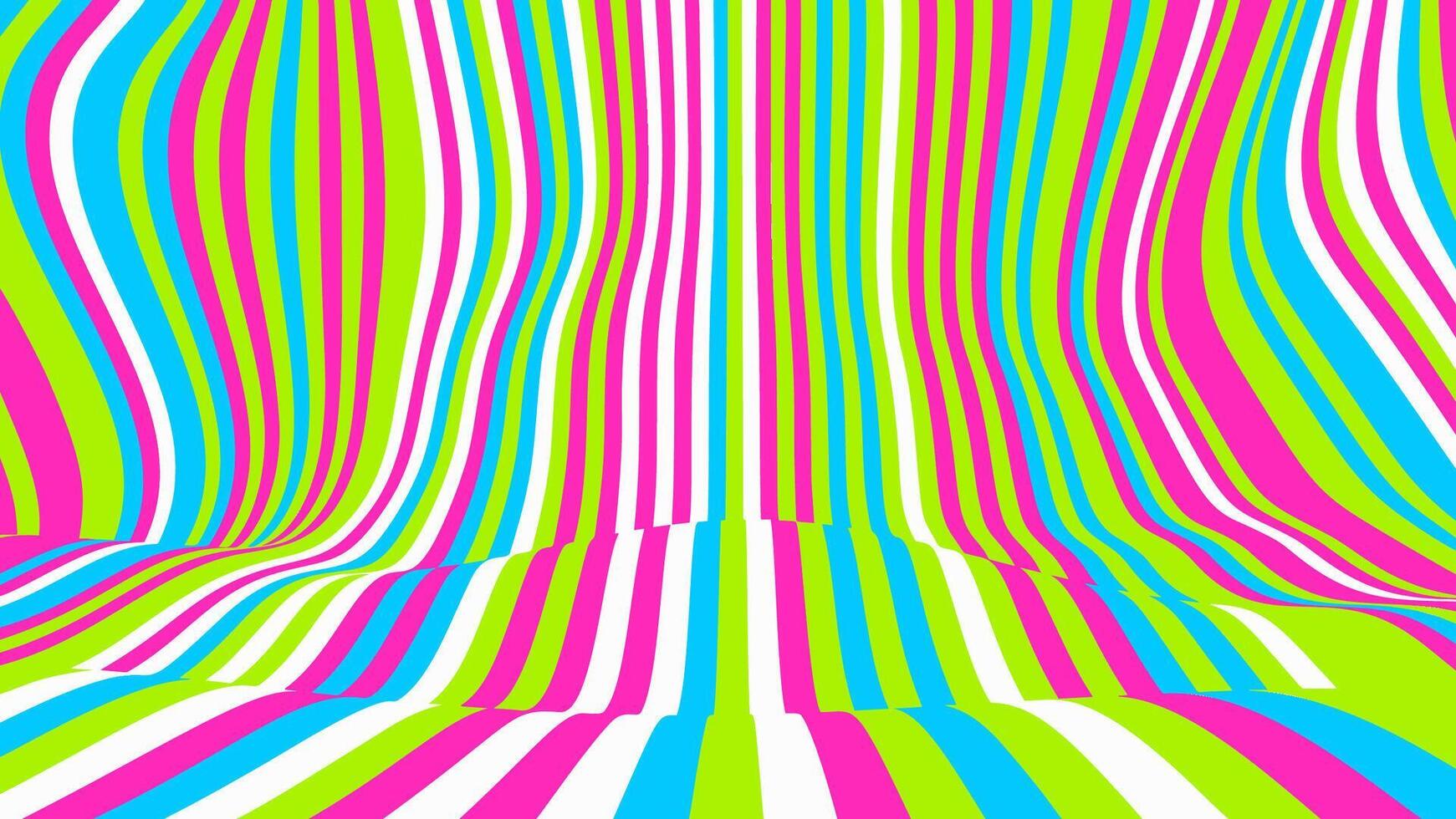 Abstract green and pink vertical waves design vector
