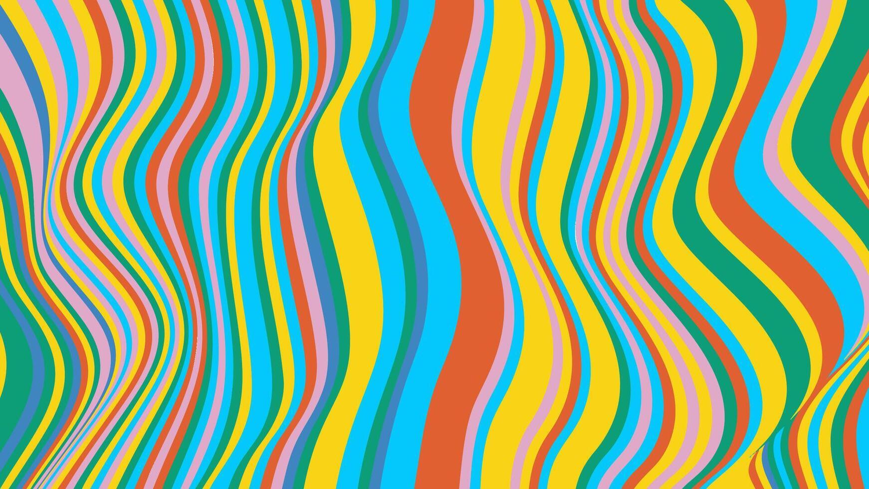 Colorful Rainbow Striped Wavy Pattern Design vector