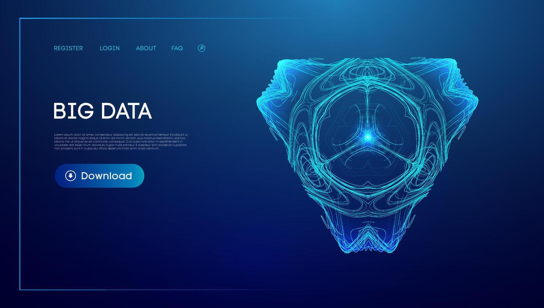 Geometric abstract big data visualization. Data science and technology. vector