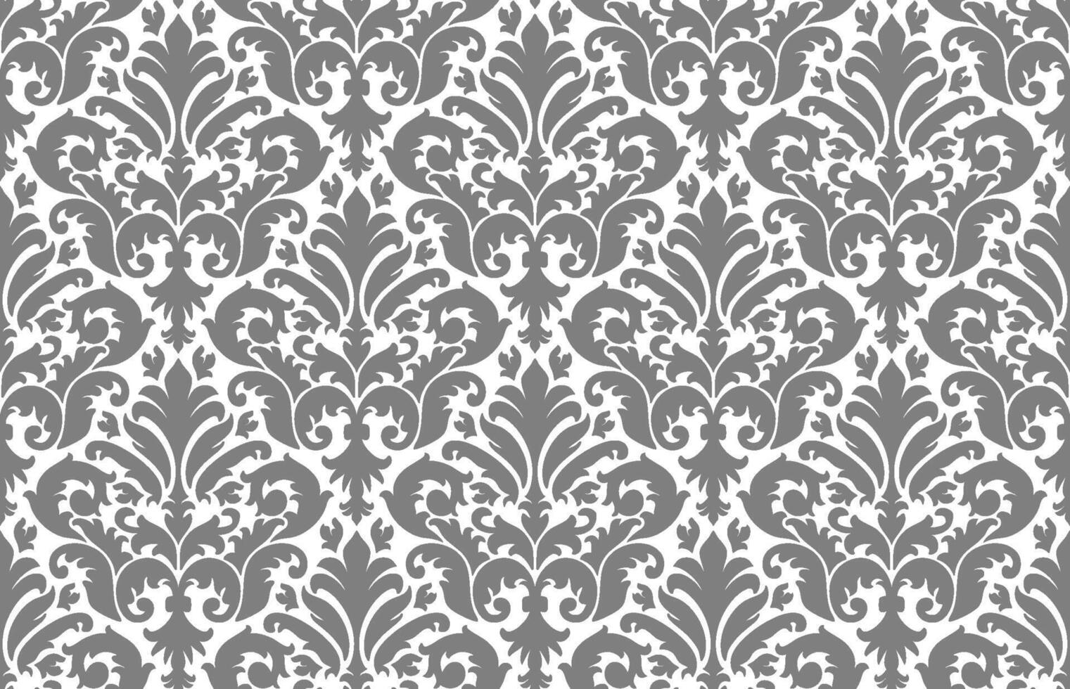 Seamless damask pattern featuring symmetrical floral and decorative elements in a seamless design. vector