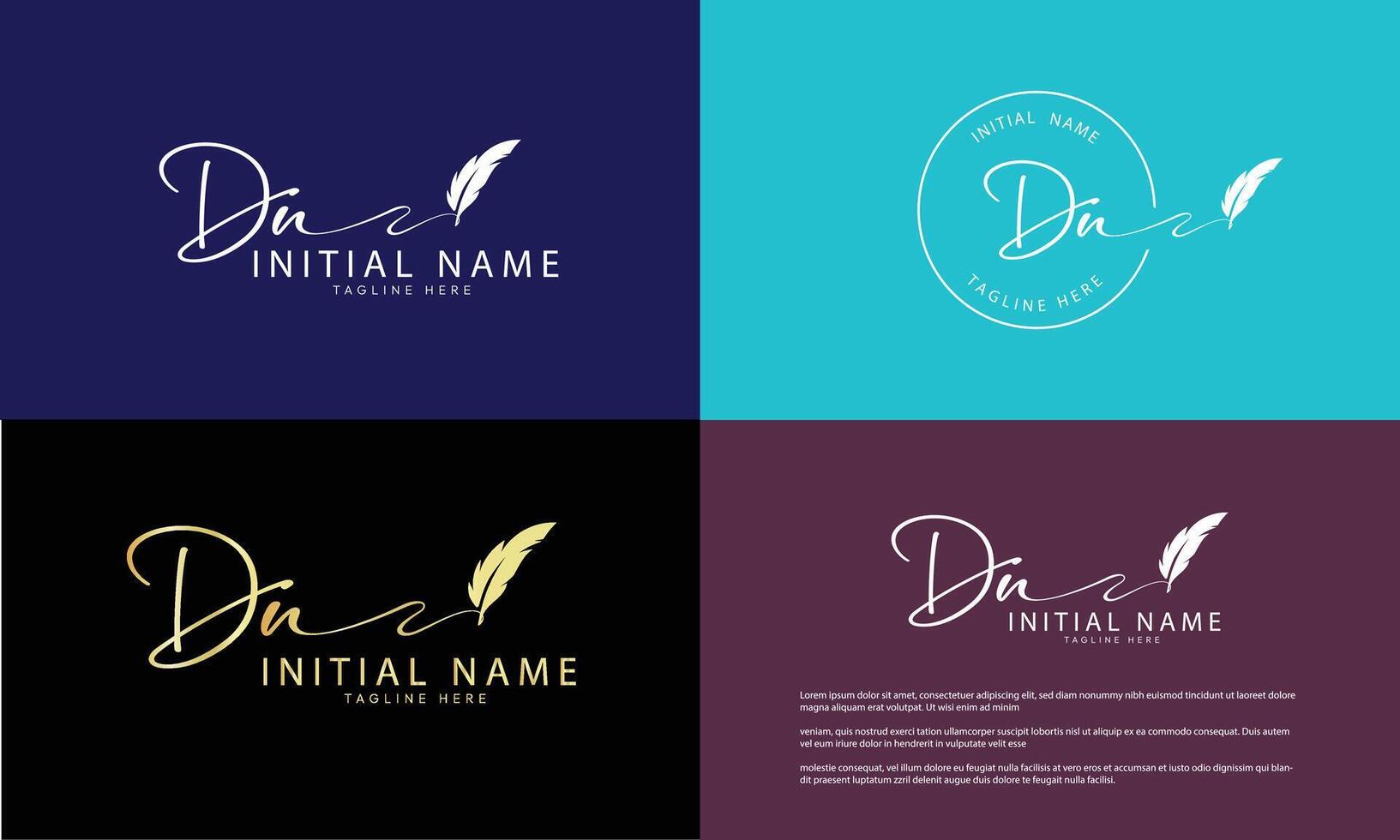DN N D initial signature logo template vector