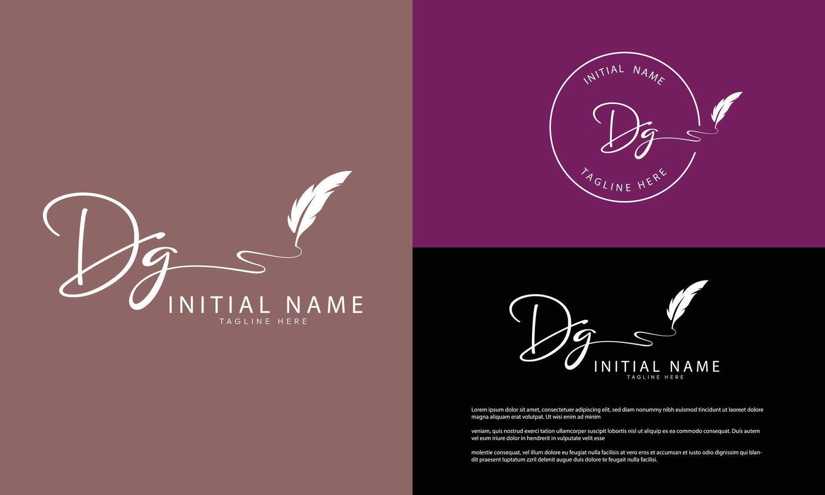 DG G D initial signature logo template vector