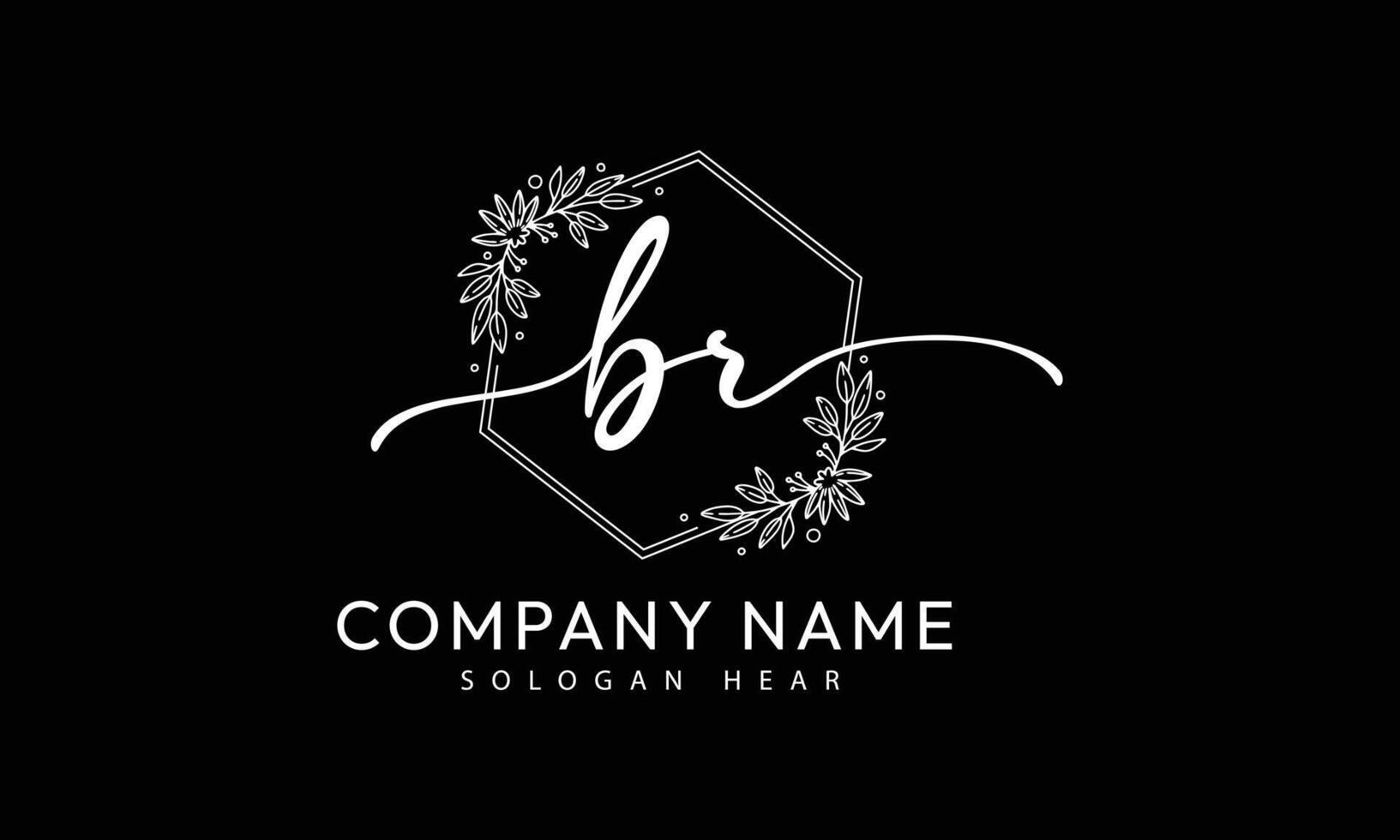 BR R B initial signature logo template vector