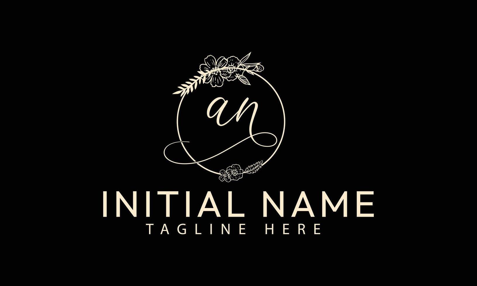 AN N A initial signature logo template vector