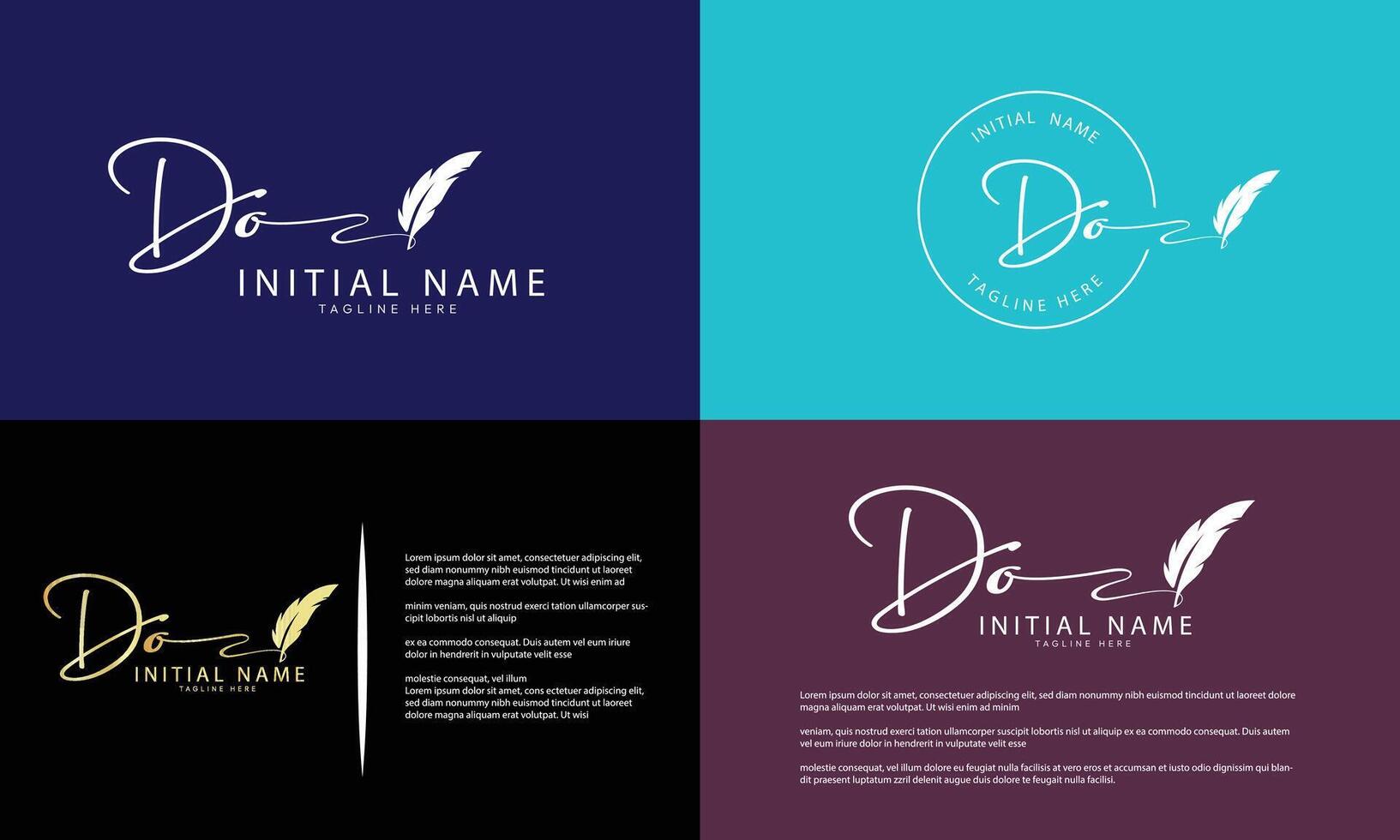 DO O D initial signature logo template vector