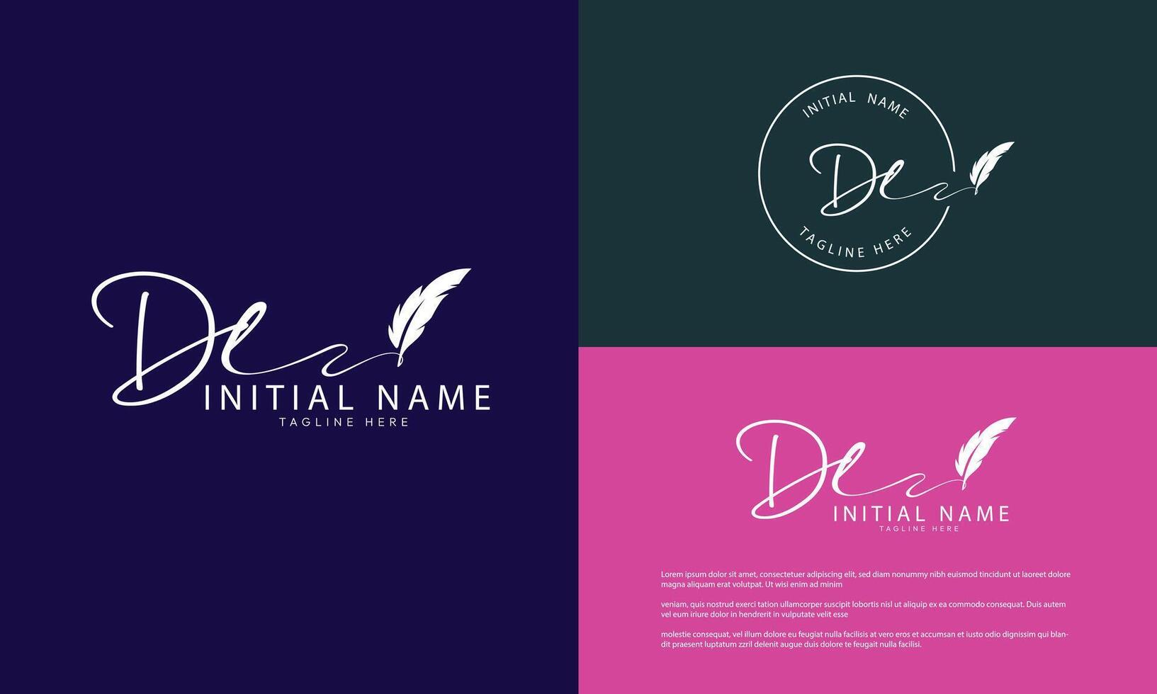DI I D initial signature logo template vector