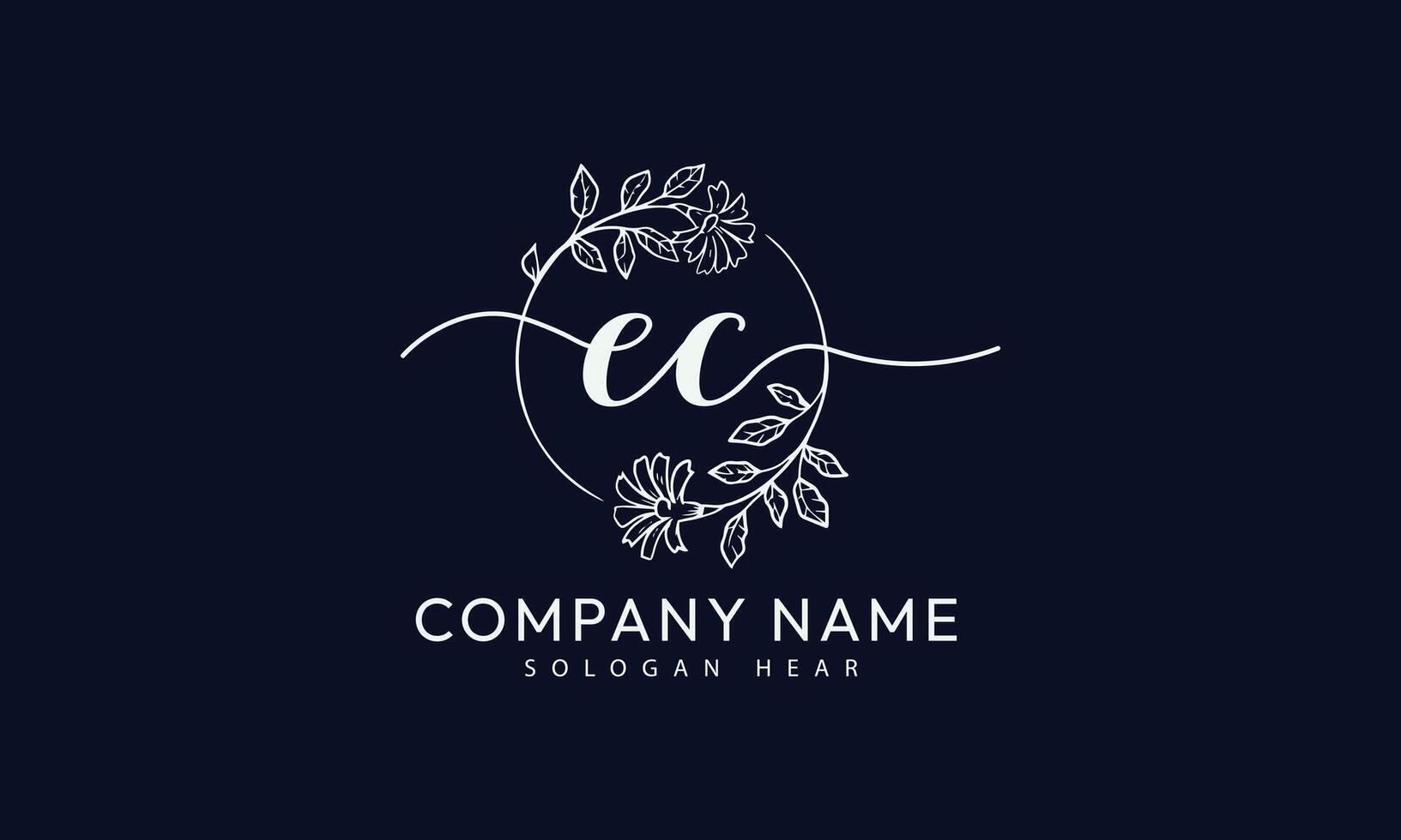 CC CC initial signature logo template vector