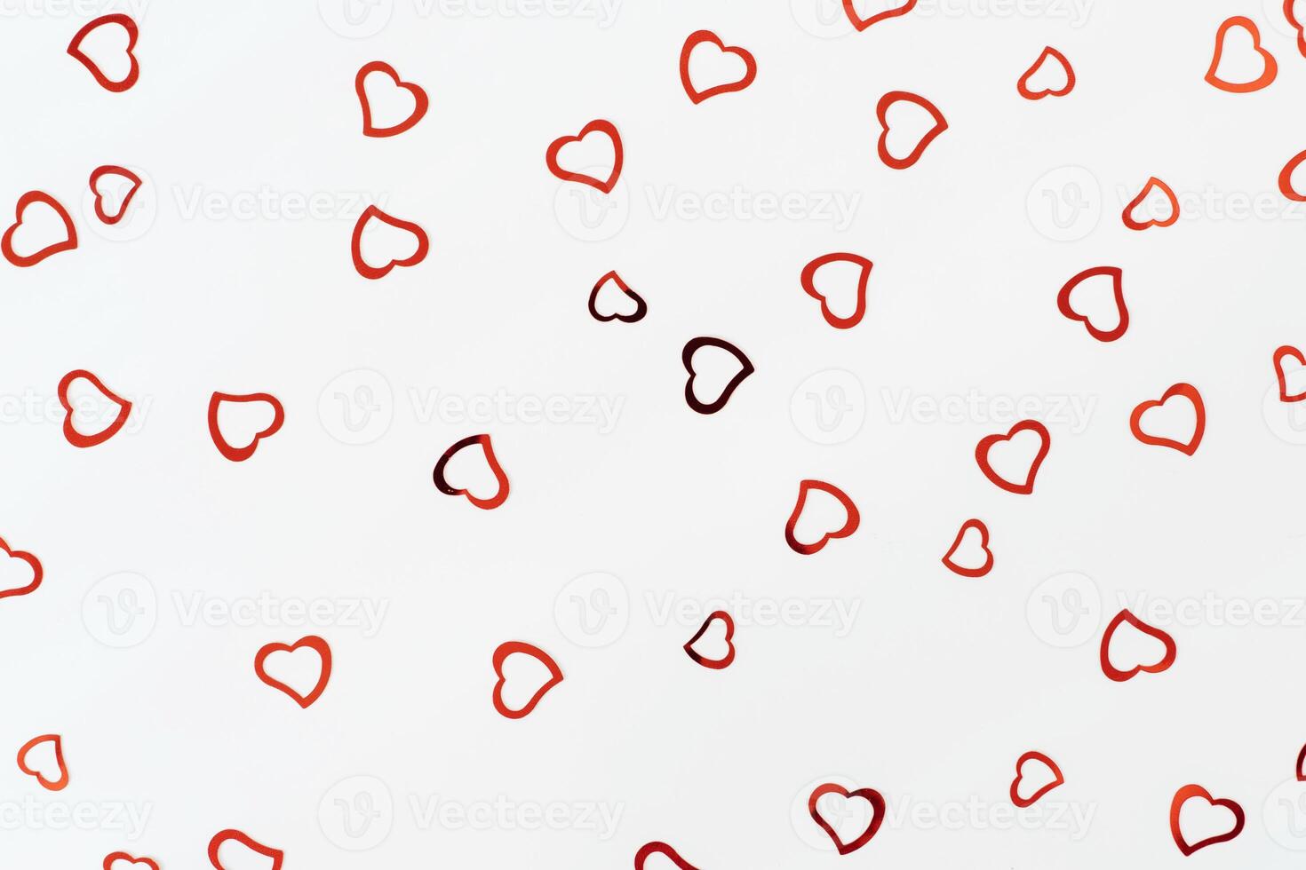 Heart shape stickers glitter isolated on white background, Red heart shape photo