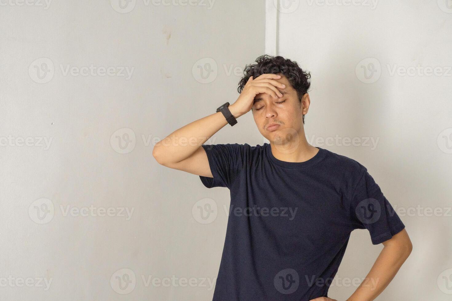 Man Holding His Head, Tired photo