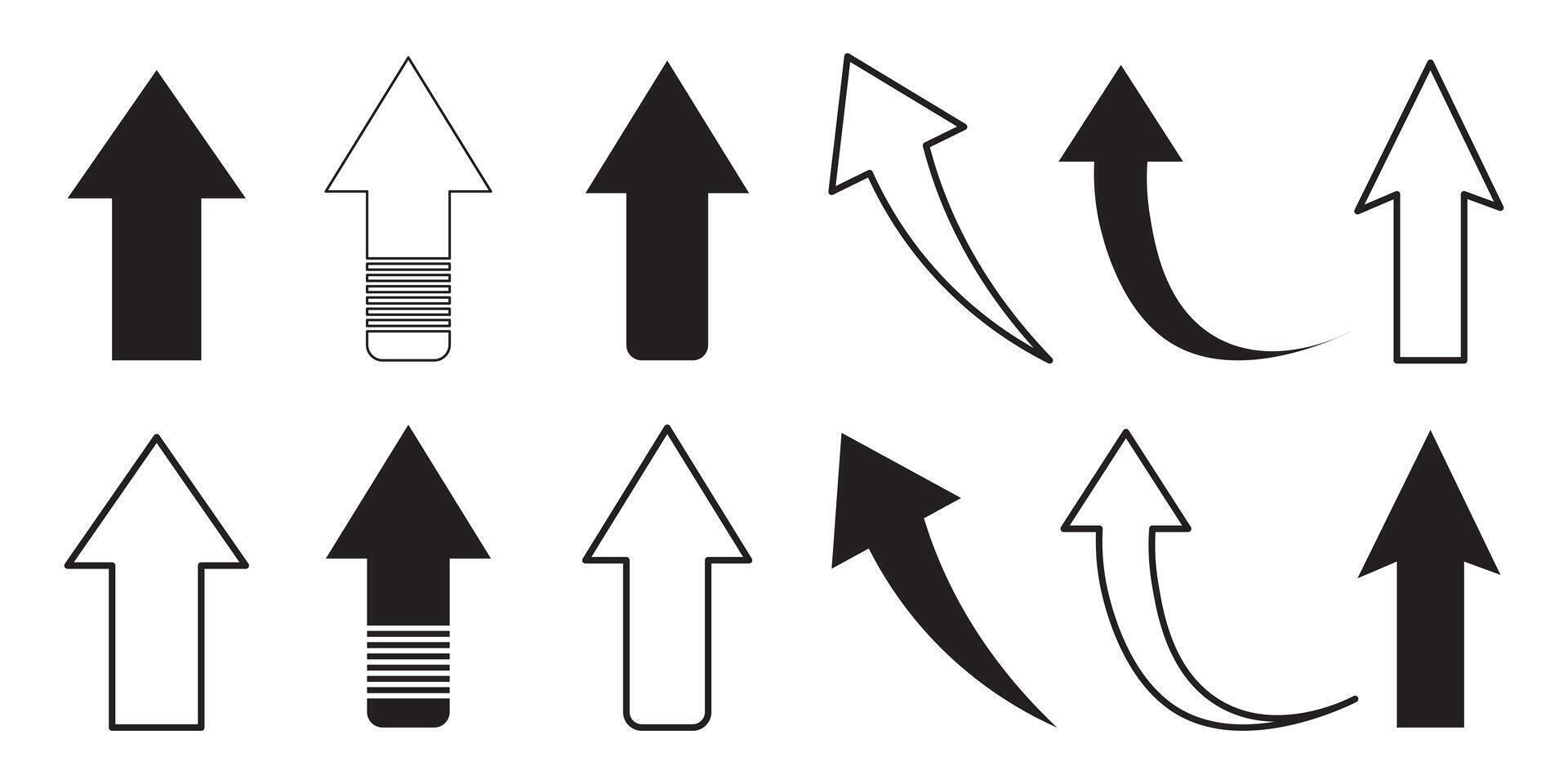 Arrows big black set icons. Arrow icon. Arrow collection. Arrow. Cursor. Modern simple arrows. illustration vector