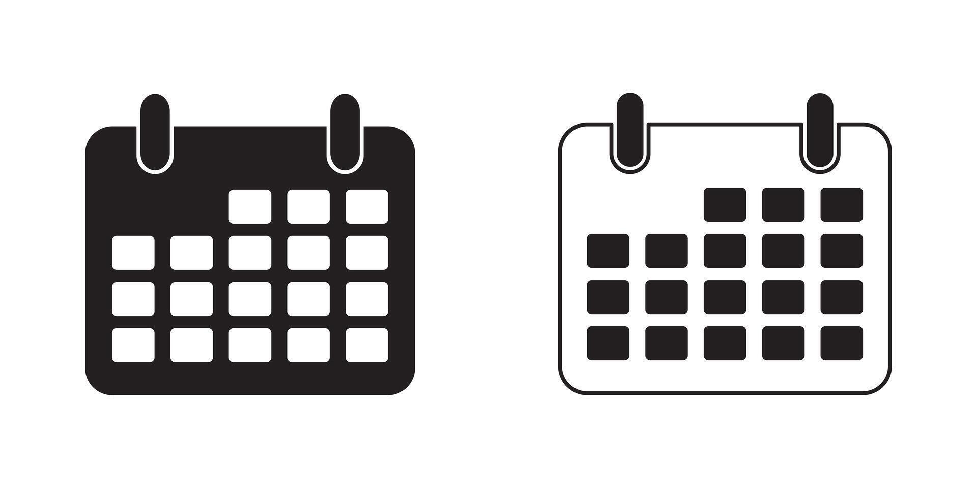 Desktop calendar set isolated on white background. Calendar symbol. calendar icon vector