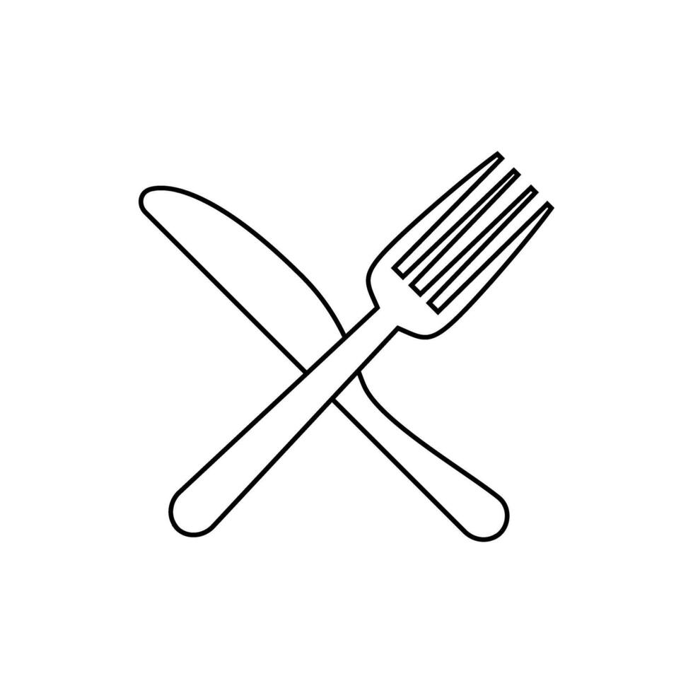 Knife and fork icon set. restaurant illustration sign collection. onboard food menu symbol. vector