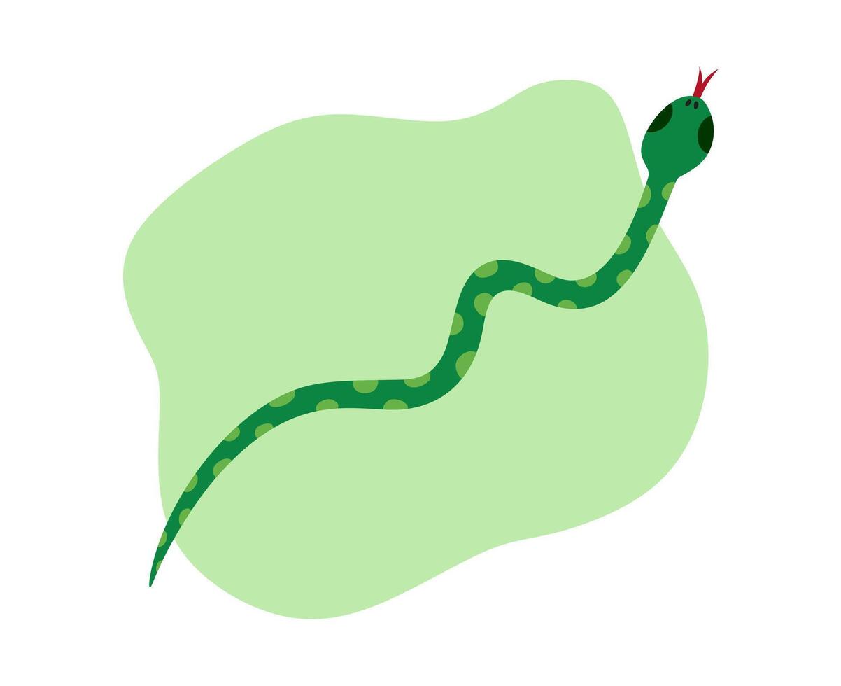Cute green snake. Animal zodiac cartoon character, mascot, symbol of the year. vector
