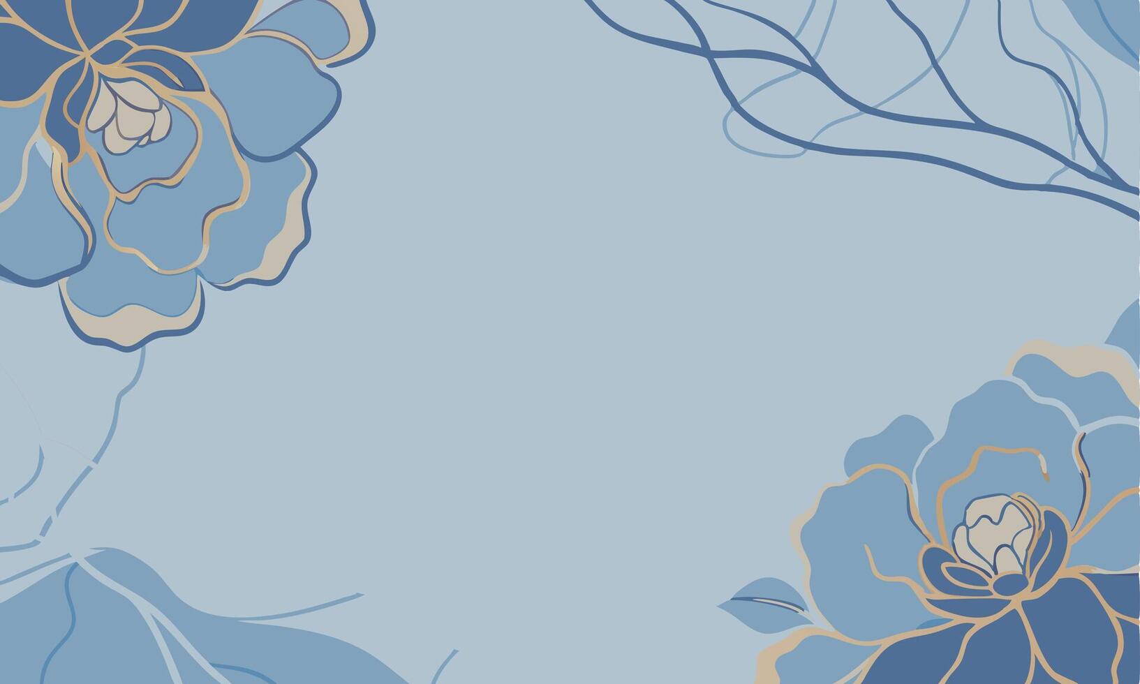 Elegant Hand Drawn Floral Background with copy space vector