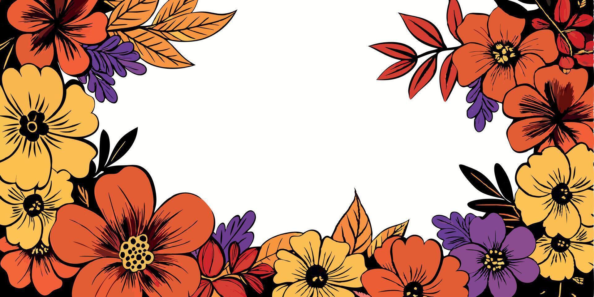 Floral copy space design on white background vector