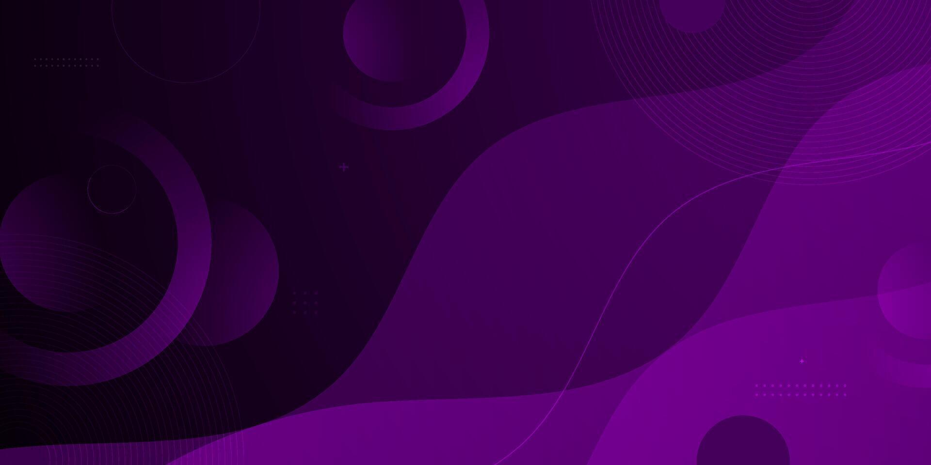 Abstract dark purple 3D wave geometric 3D background. Wave color background with circle pattern design. Fluid shapes composition. vector