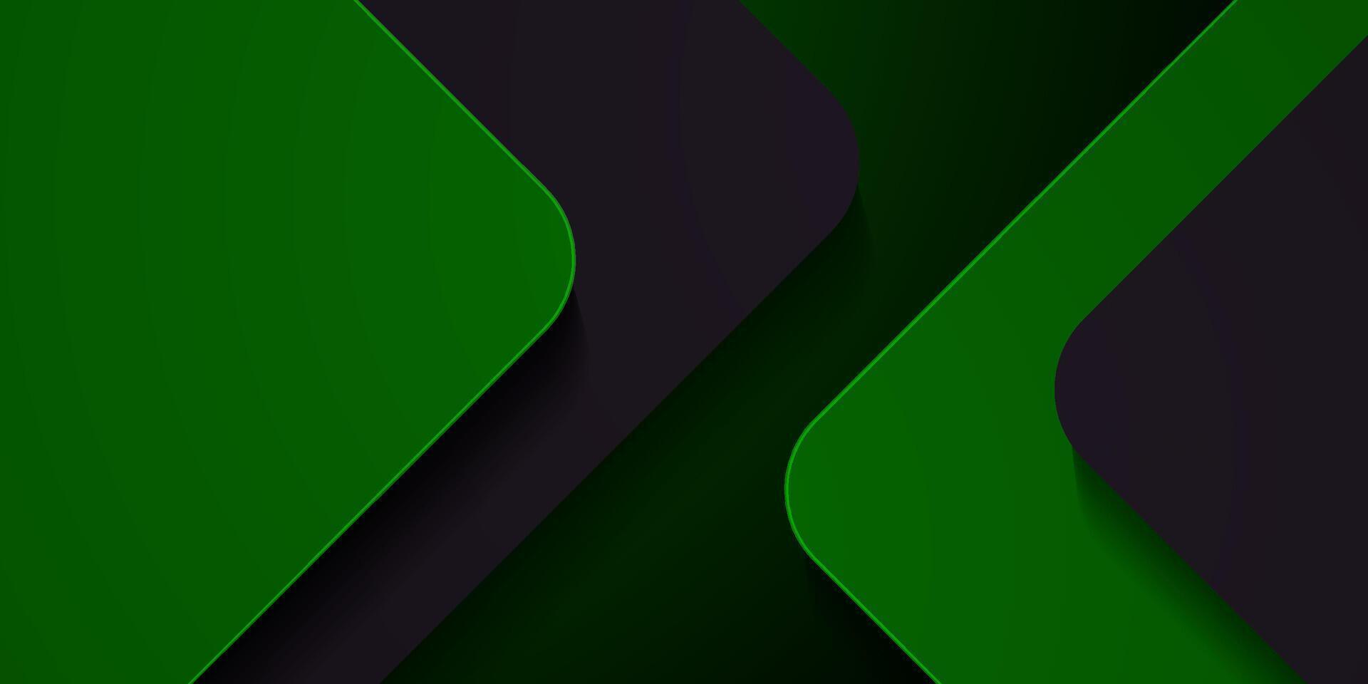 Futuristic dark gray and green triangle design geometric overlap papercut pattern background layer on dark color background. vector