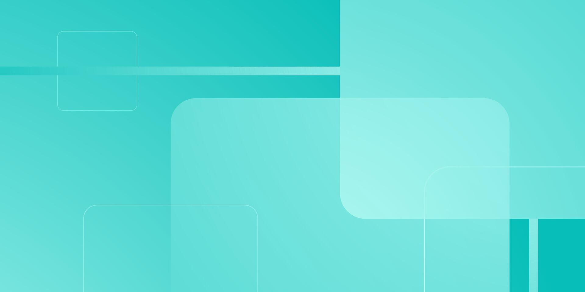 Colorful abstract geometric background with green turquoise gradient color combination. Simple overlap square pattern color line on background. vector