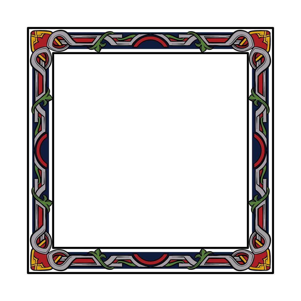 colored illustration of abstract geometric frame vector