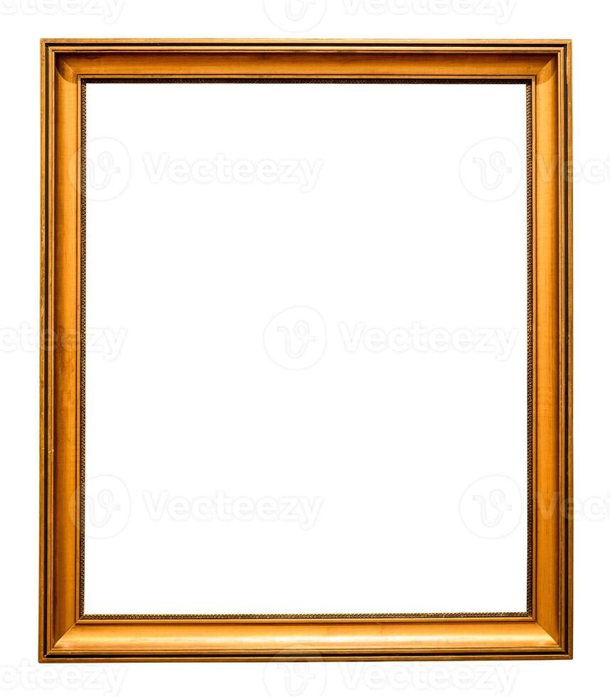 classic golden wooden painting frame isolated photo