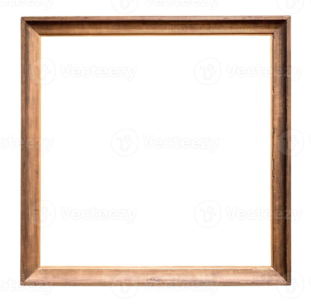 simple wooden square painting frame isolated photo