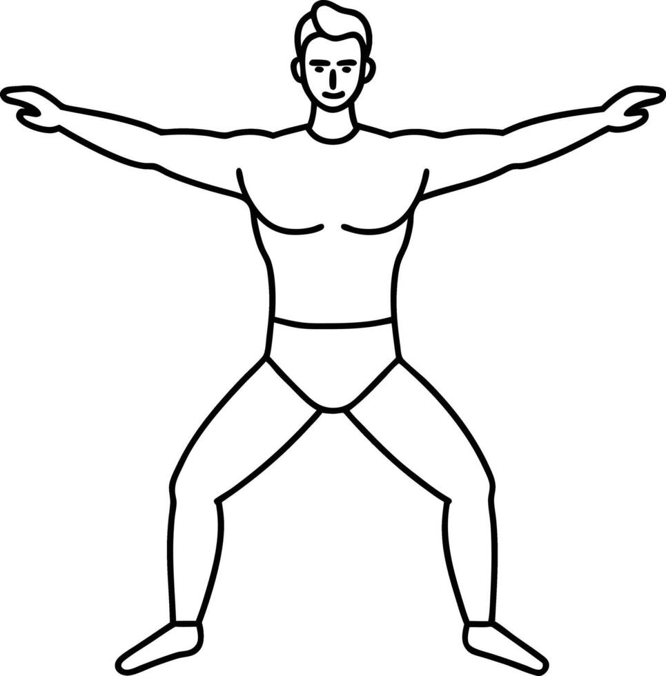 A man Fitness workout exercise Continuous line drawing of a man lifting a heavy-weight barbell. Body builder flexing and lifting weights outline design. Healthy lifestyle concept line art. vector