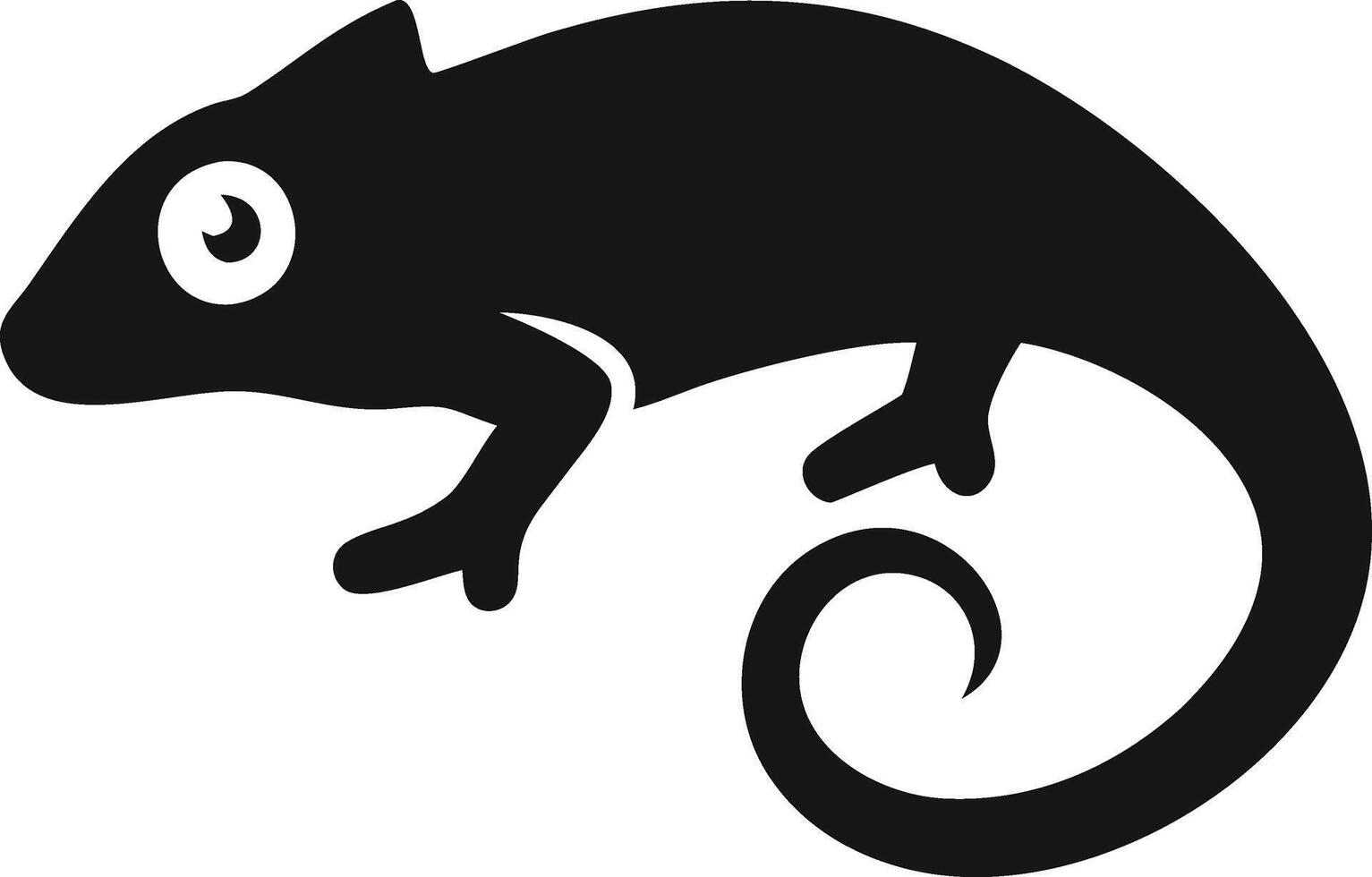 Sleek Chameleon Silhouette Logo Design. Chameleon silhouette. Chameleon black sign isolated on white background. Chameleon illustration. vector
