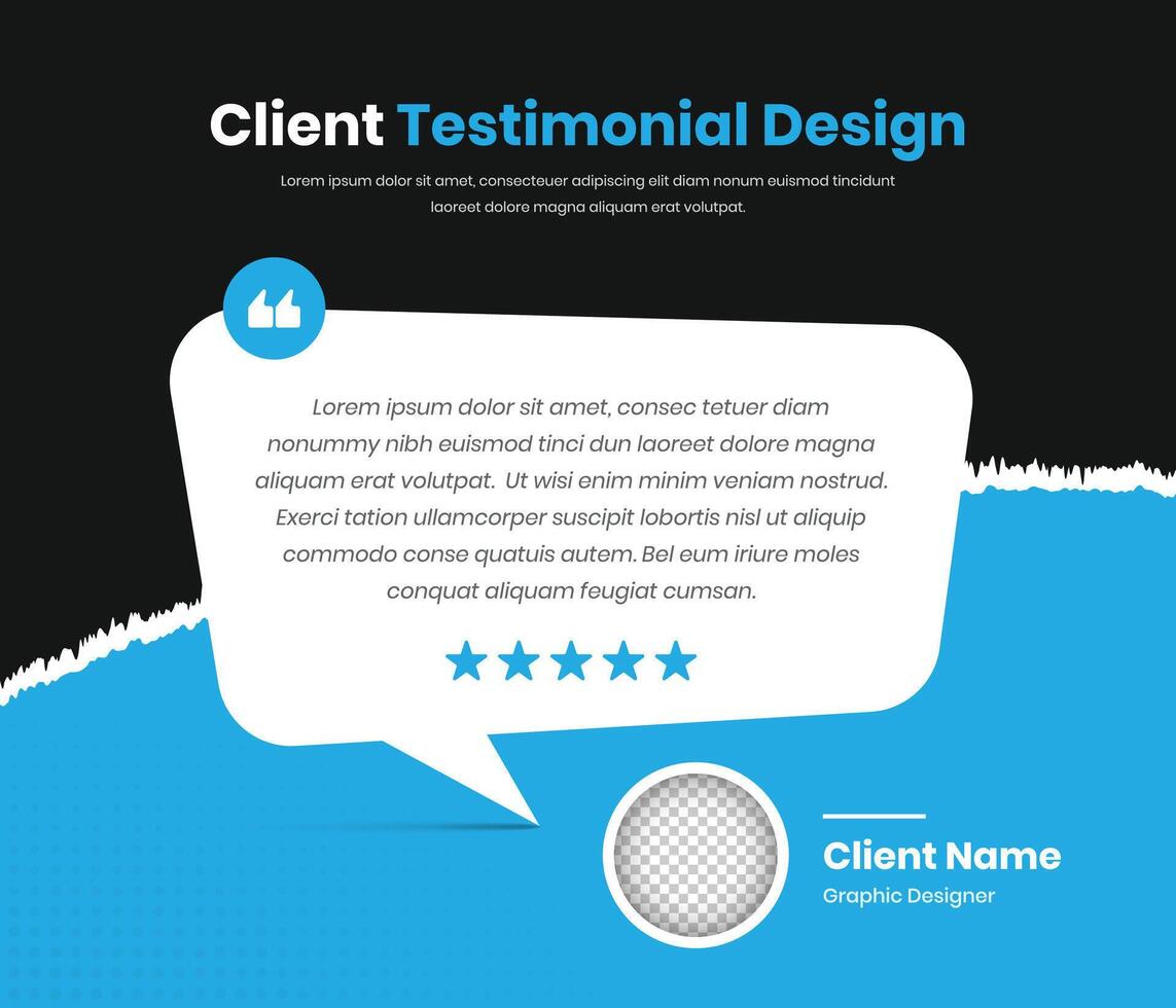 Minimalist professional client feedback or quote presentation social media post template vector