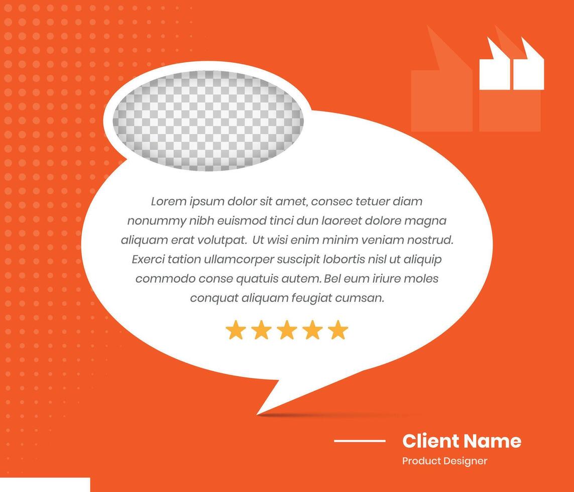 Professional client feedback or customer review social media post template design vector