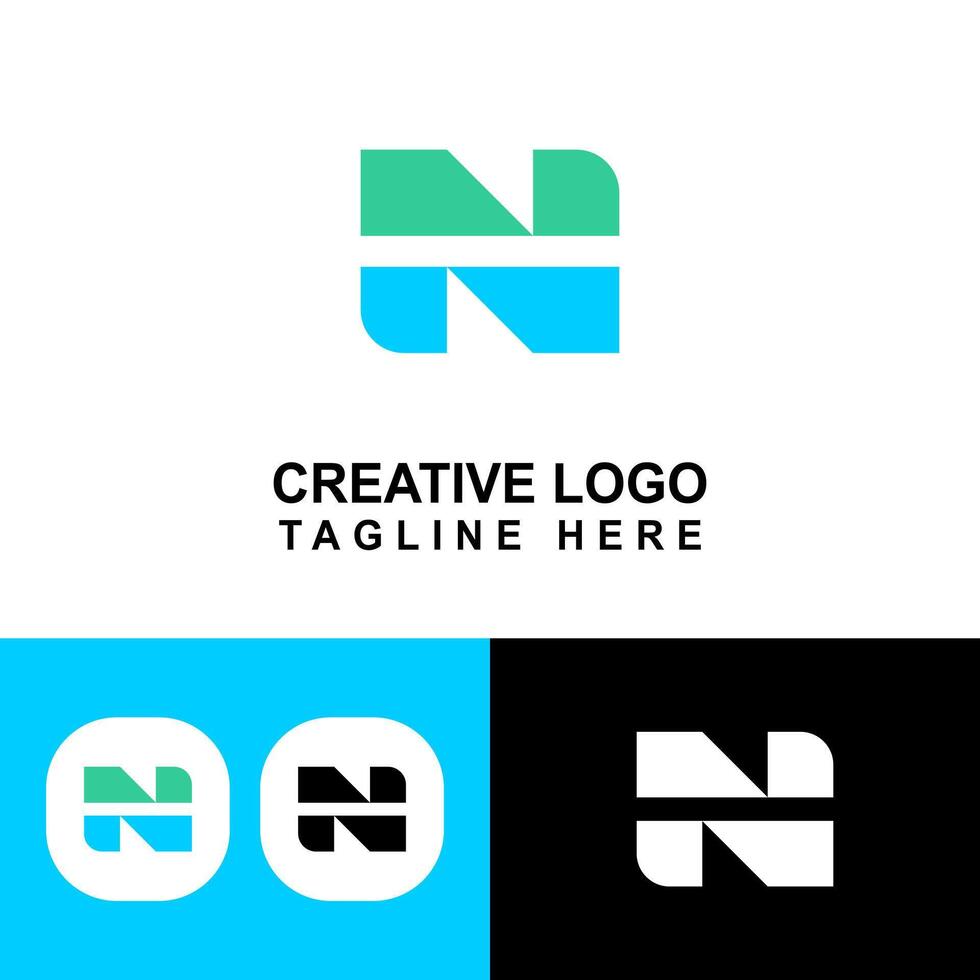 Professional logo sign design with N concept. vector