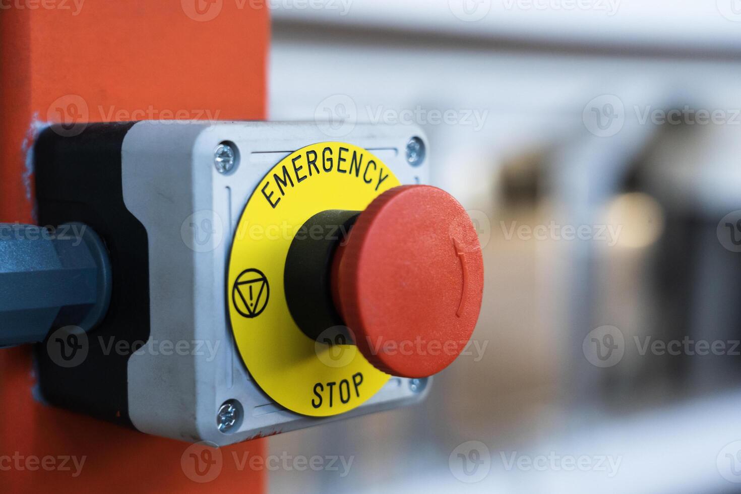 Emergency button in technical production photo