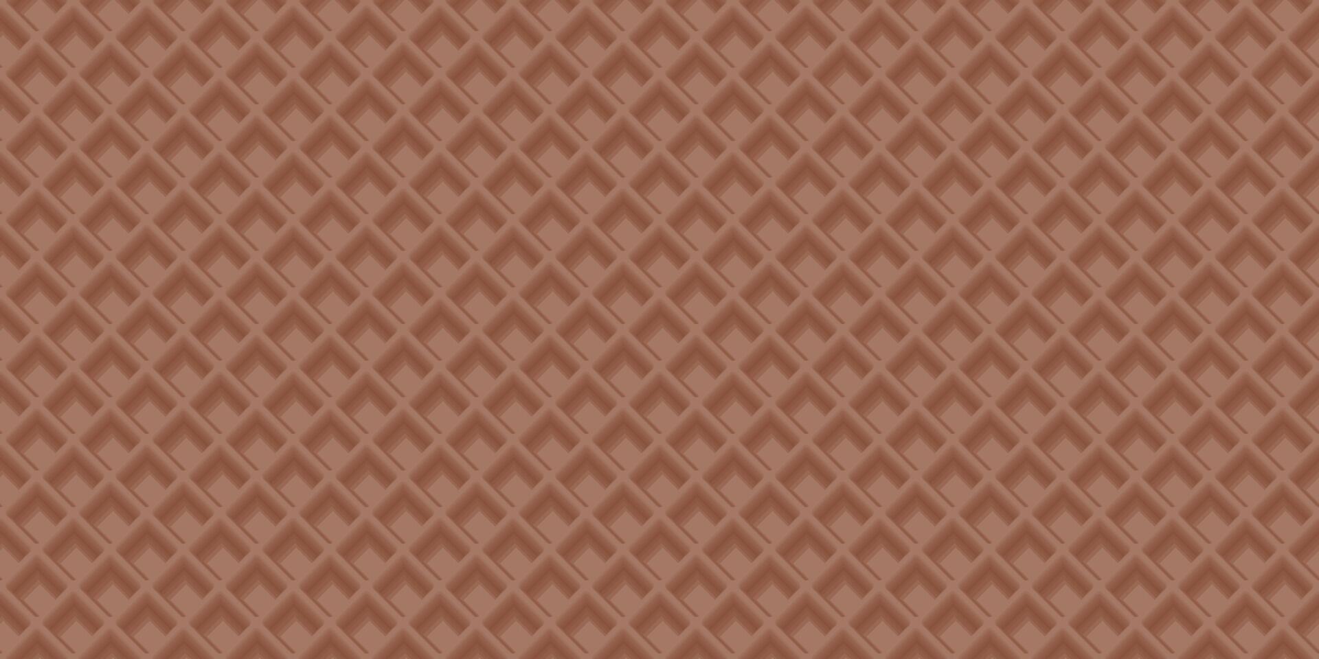 Abstract wafer 3D seamless pattern mocha mousse tone illustration. Ice cream cone texture rectangle background. Waffle graphic pattern. vector