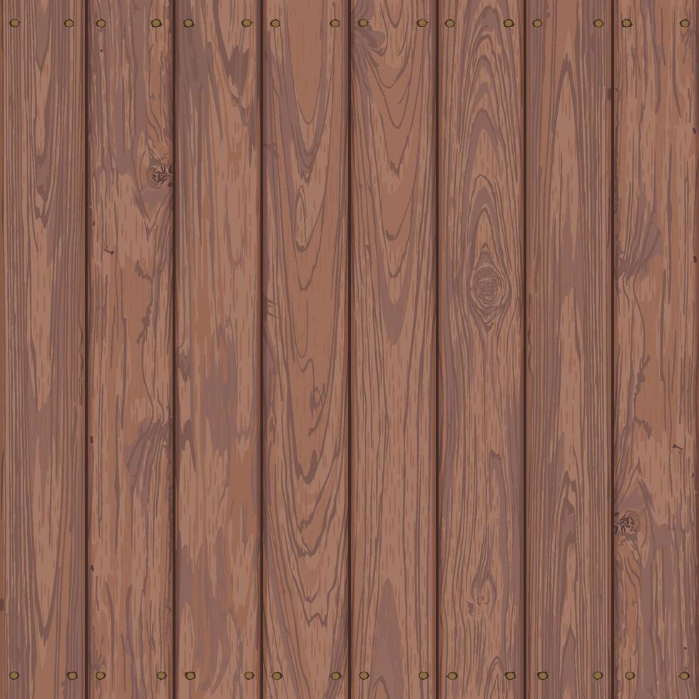 Cut timber panels mocha mousse tone square background held together with brass rivets graphic illustration. Wooden brown texture pattern. vector