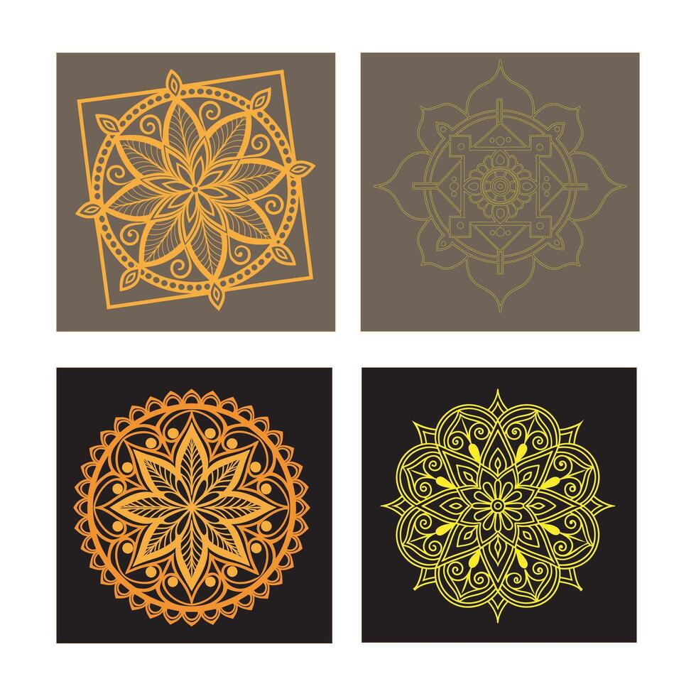 Bundle of Indian Traditional Mandala Design. intricate geometric patterns and cultural motifs. Perfect for creative projects like wall art, yoga themes, meditation visuals, invitations, textiles vector
