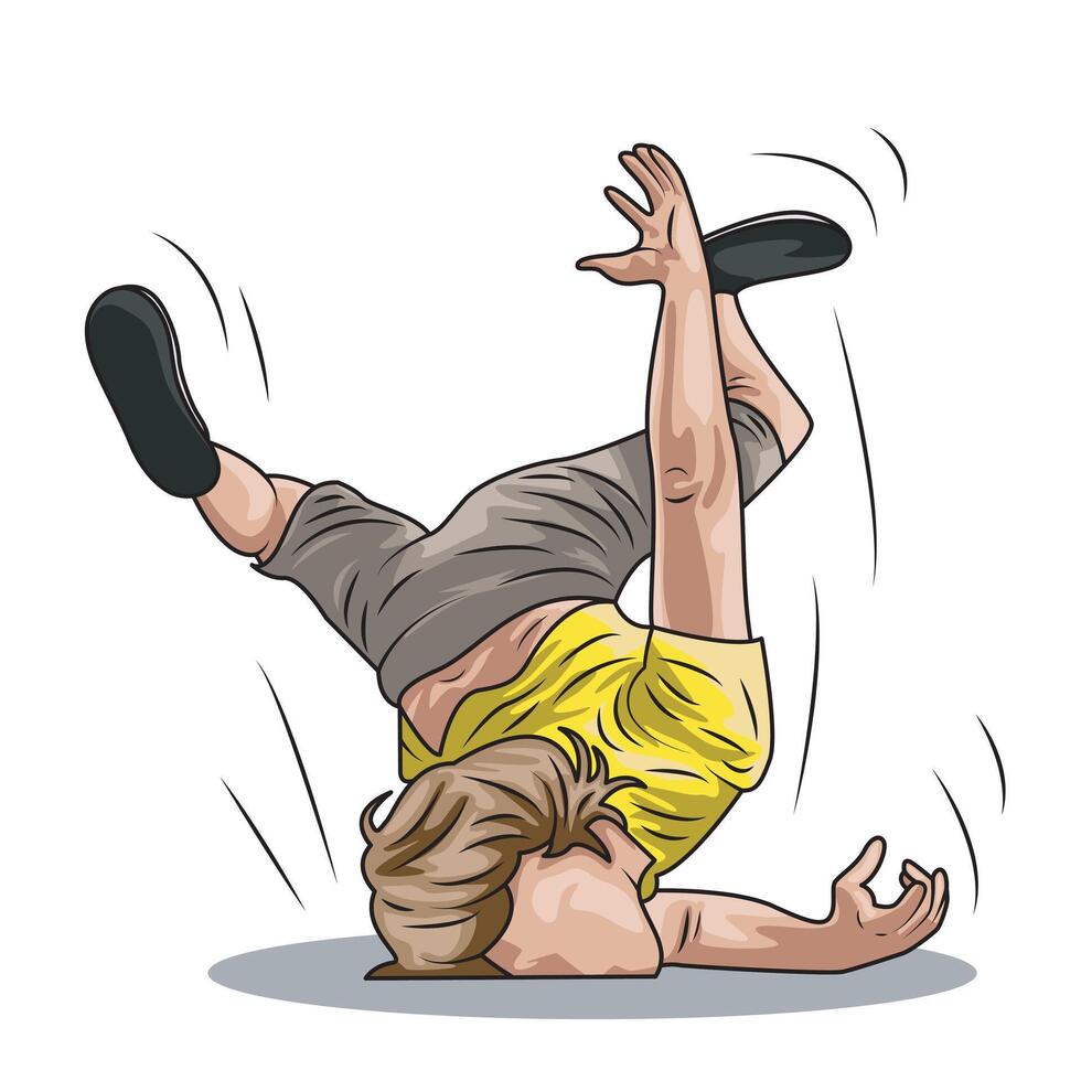 illustration of a person falling with his face down vector