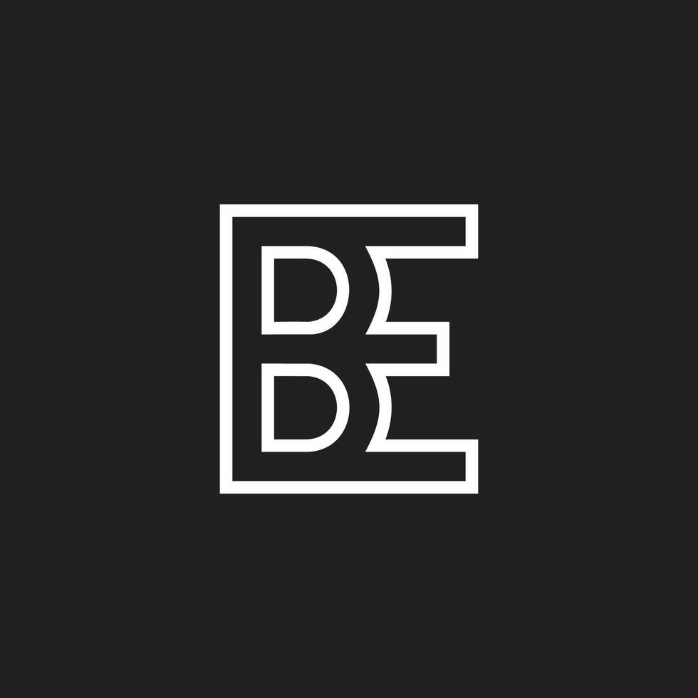 letters be outlines simple linked geometric logo vector