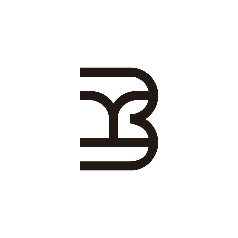 abstract letters yb simple geometric lines logo vector