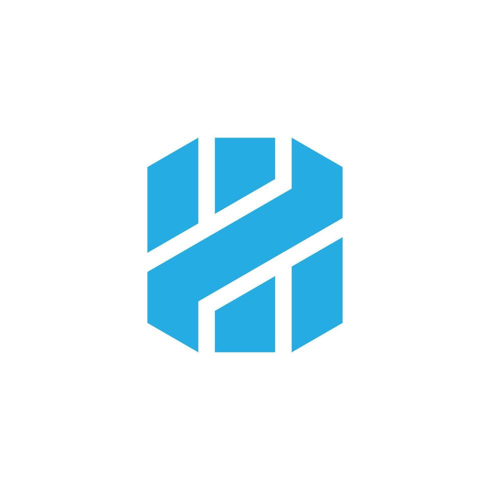 letter z number two stripes geometric logo vector