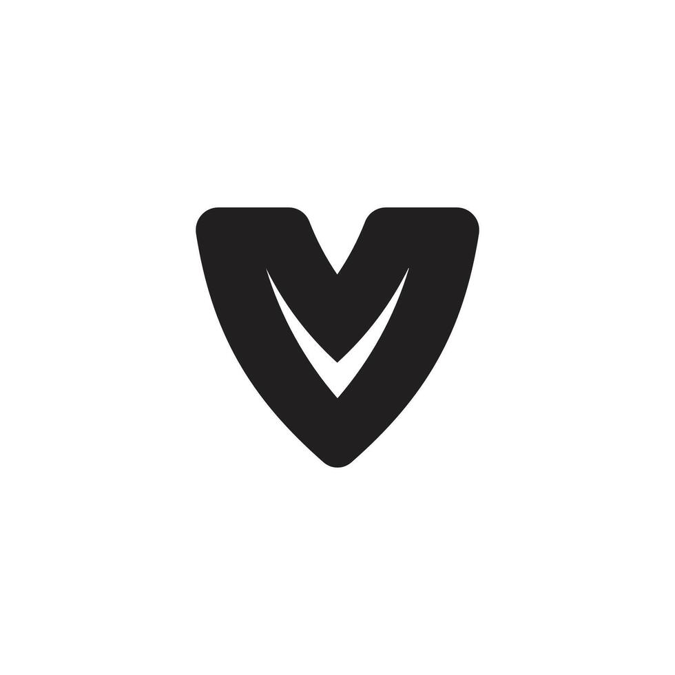 letter m shield simple geometric logo vector
